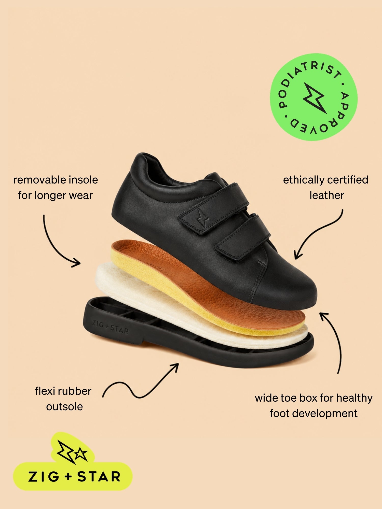 Atomic Infant Kids' School Shoe Black with Black Sole