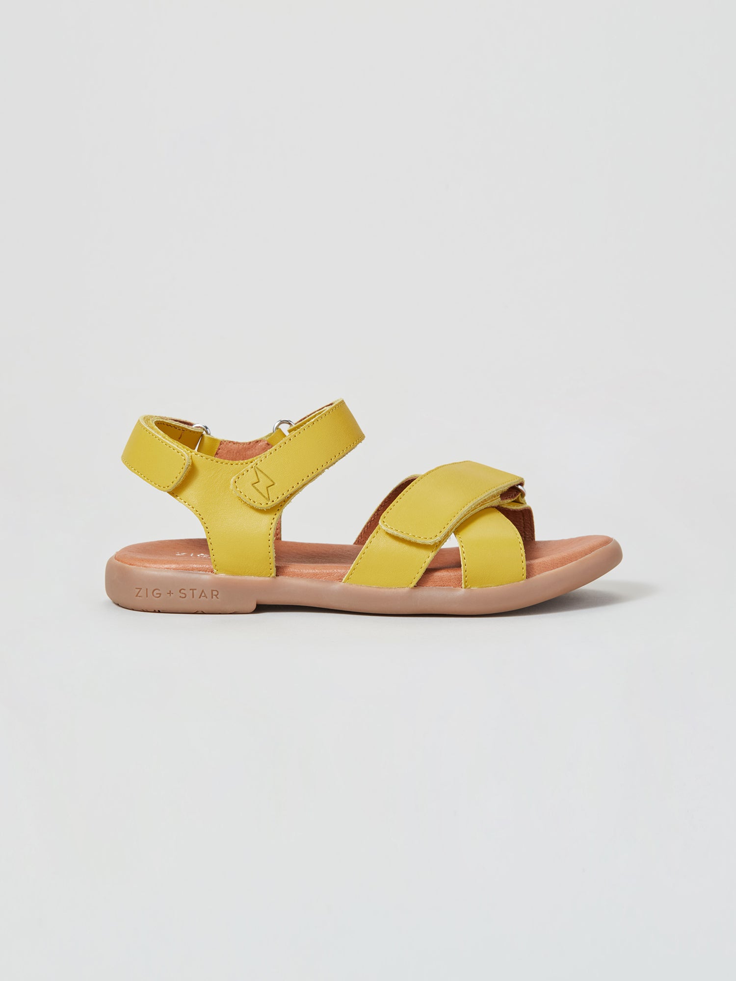 Rae Junior Cross Strap Sandal Yellow Zig and Star