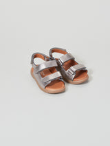 ZIG AND STAR SOLAR INFANT SANDAL PEWTER MOON PAIR