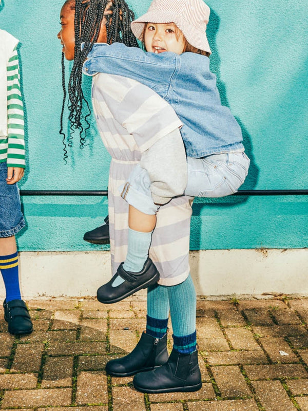 Rockit Junior Kids' School Boot Black with Black Sole