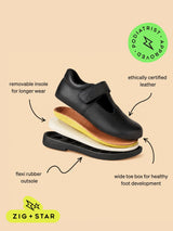 Astro Infant Kids' Shoe Black with Black Sole