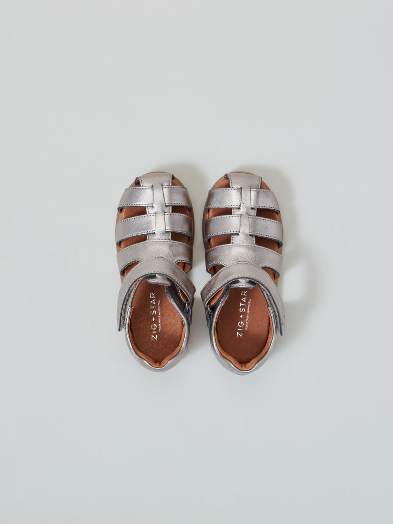 Cosmic Infant Closed-Toe Sandal Pewter Moon Top