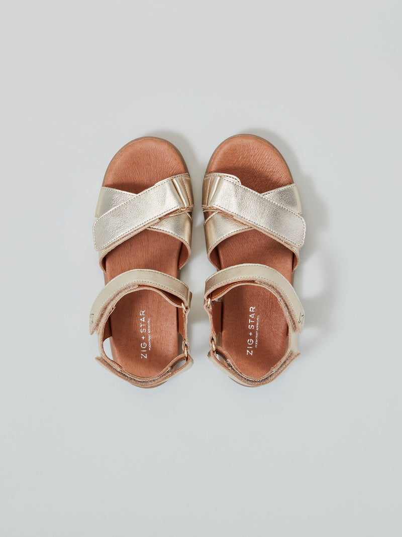 ZIG AND STAR RAE JUNIOR SANDAL GOLD DUST TOP
