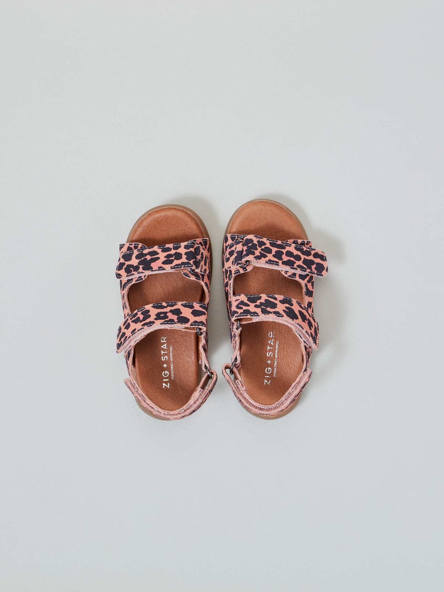 ZIG AND STAR SOLAR INFANT SANDAL PINK ANIMAL TOP