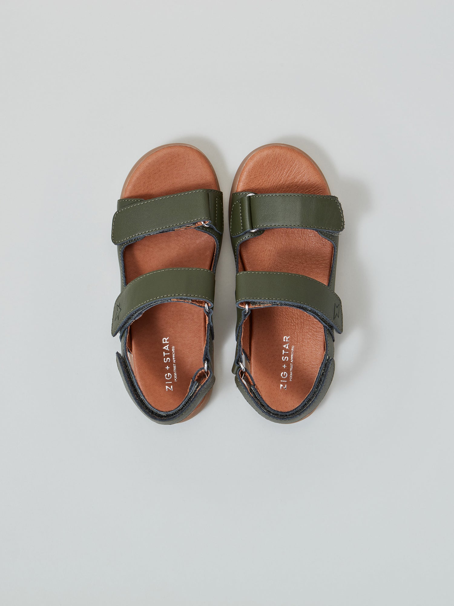 ZIG AND STAR SOLAR JUNIOR SANDAL KHAKI TOP