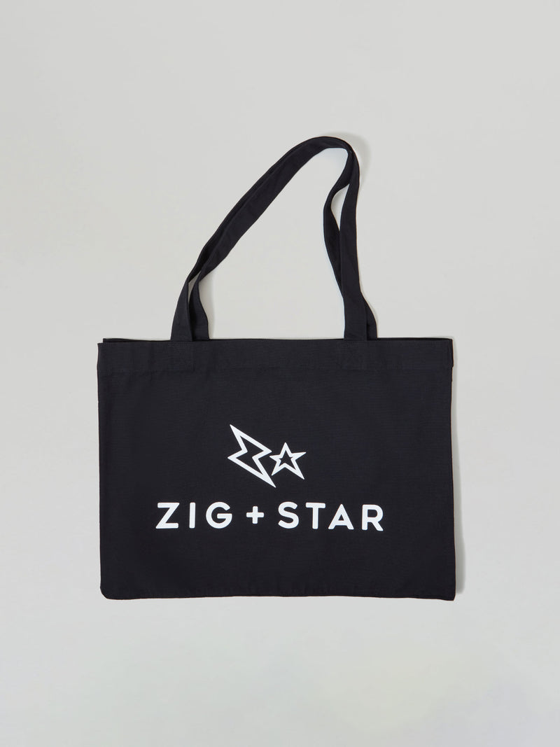 Zig+Star Canvas Tote Bag Black
